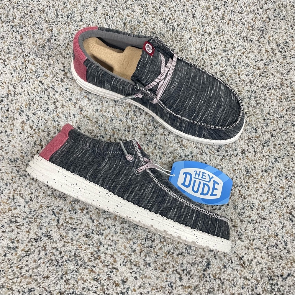 Hey Dude Men's Gray and Pink Shoes